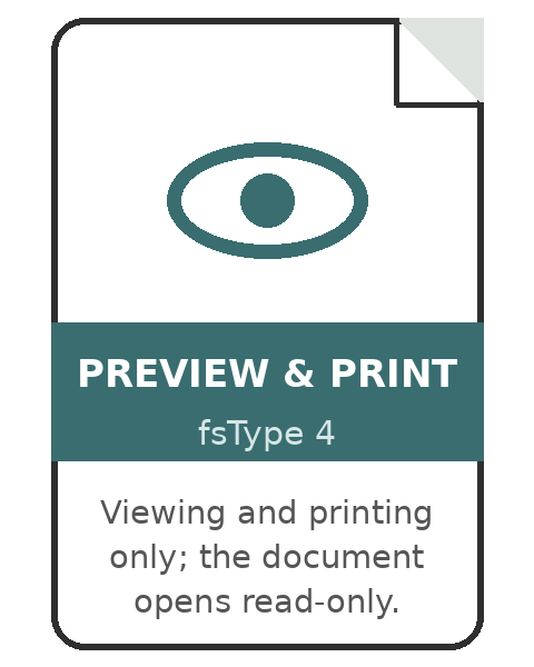Preview and print embedding icon