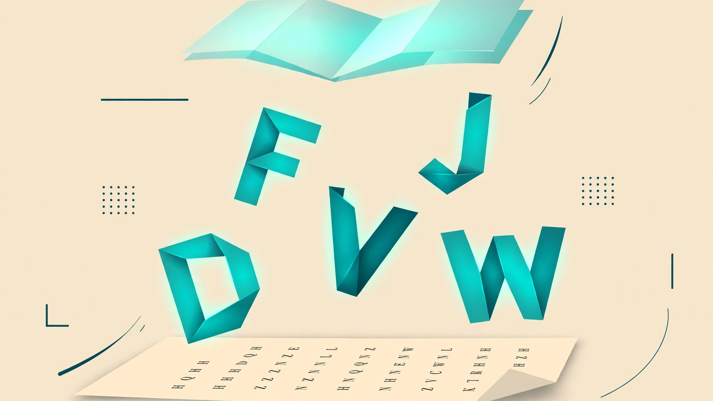Letters lifting off a printed page and folding into a document file.