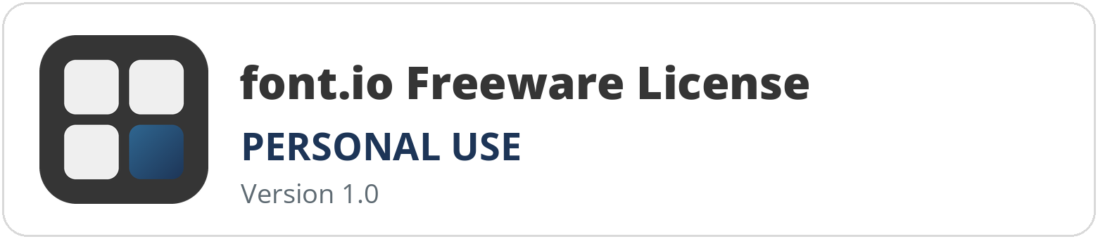 font.io Freeware License (Personal Use) badge, version 1.0